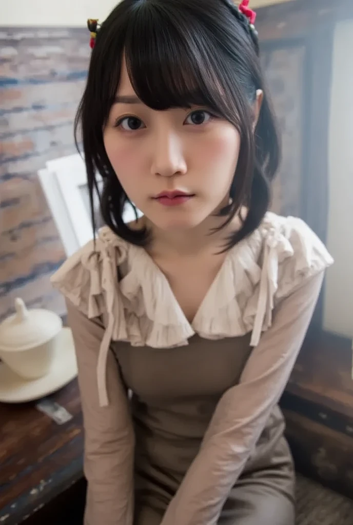 Muchirimchimuchi、kawaii、Thick, round-faced、Short black hair、Naughty married woman in her 50s