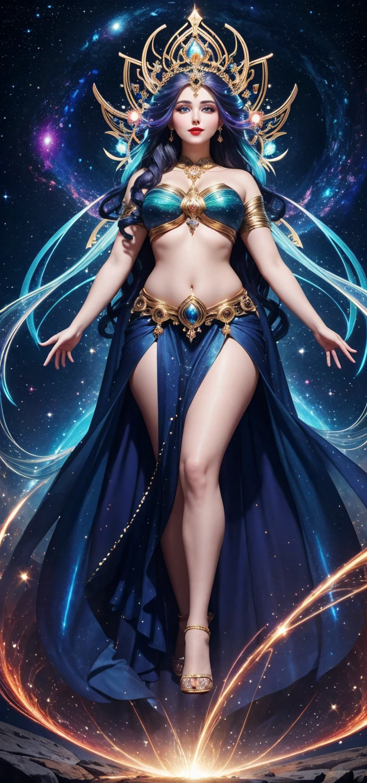 Cosmic、mysterious、Light、colorful、goddess、length、8k
