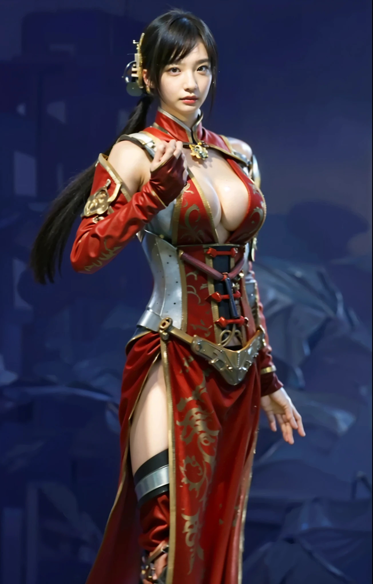(Completely live action:1.37), (Amazingly realistic textures:1.37), (masterpiece, best quality:1.2), (8k uhd, 16k, 32k, ultra high res), amazingly realistic skin, amazingly realistic photo, superrealism, (photorealistic:1.37), (RAW photo), ultimately realistic, (ultimately realistic all details), (ultimately realistic all textures), super realistic lighting, super realistic shadow, (japanese girl:1.5), ((young face)), smiling, happy, super realistic face, ultimately realistic skin, ultimately realistic eyes, (amazing droopy eye makeup:1.35), ultimately realistic background, ultimately realistic detail up, kkw-ph1, ((amazing droopy eyes, cyberpunk-style cyborg girl, amazingly intricate details, Anatomically perfect hands, mechanical body, silver knight armor, ultra glossy texture, long canine tooth, red eyes))