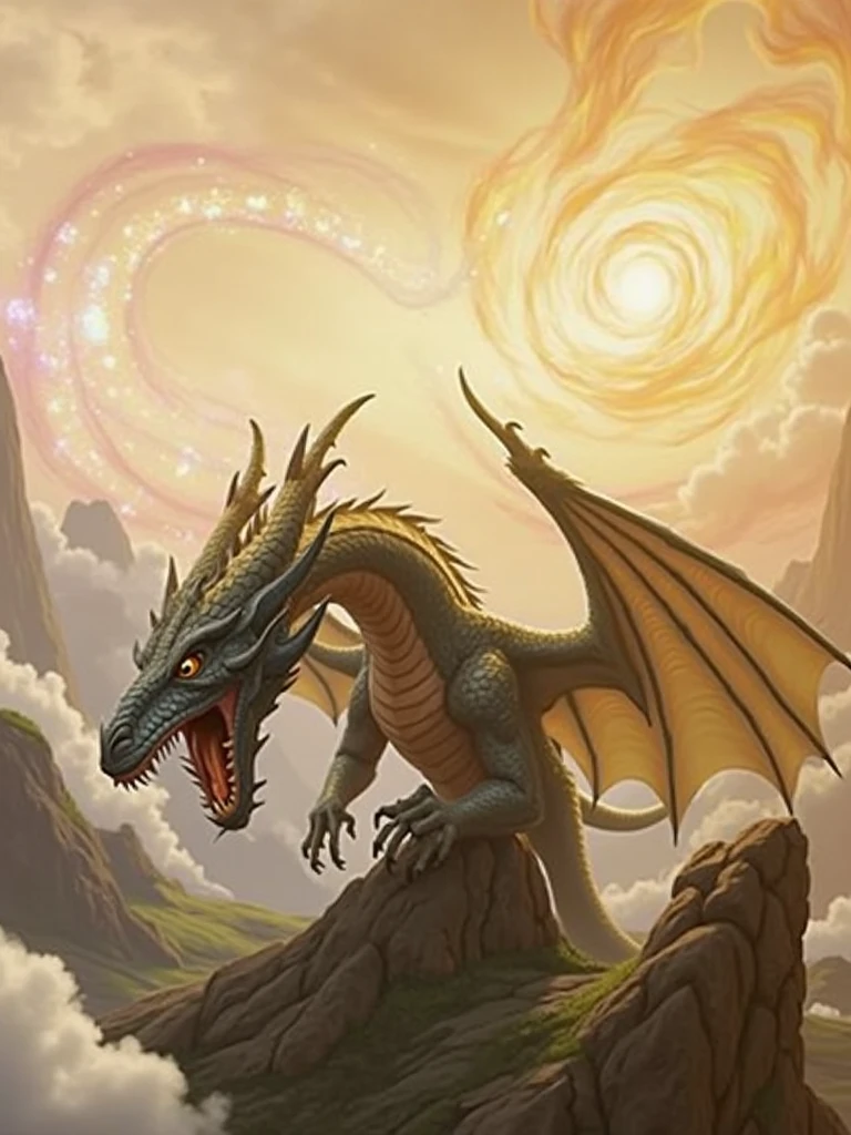 A mystical fire dragon resting on top of a mountain of gold and jewels, ling1 <lora:ling1:1>, high quality, 4k, 8k, highly detailed, watercolor sketch