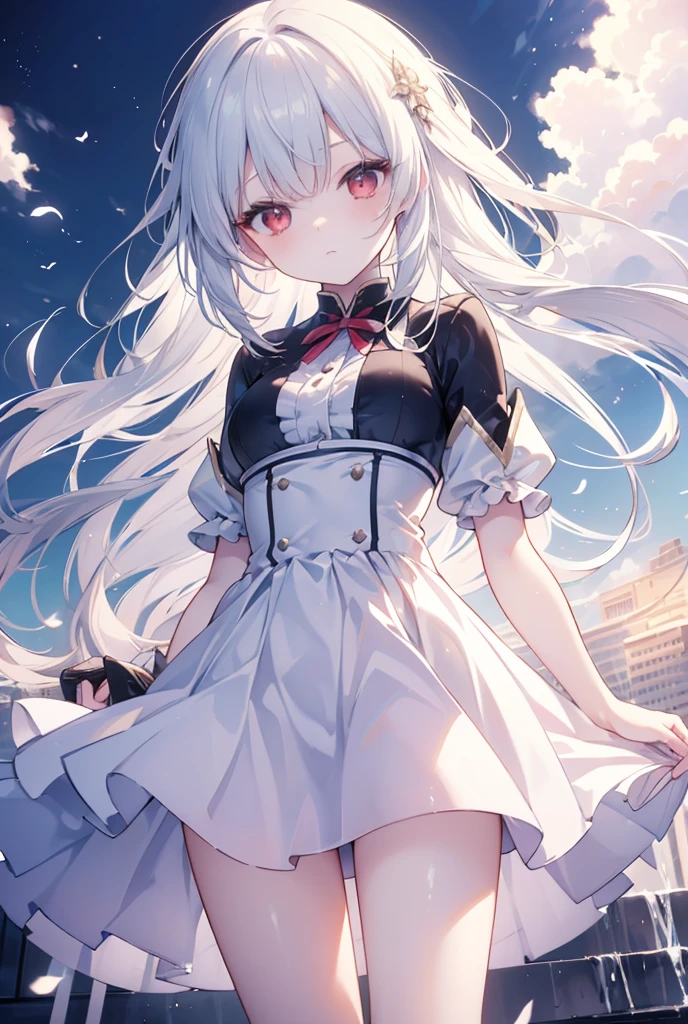 ((masterpiece, best quality:1.2)), (ultra-detailed:1.2), tobiichi origami, origami tobiichi, origami, data a live, white hair, larg hair, (schl1),