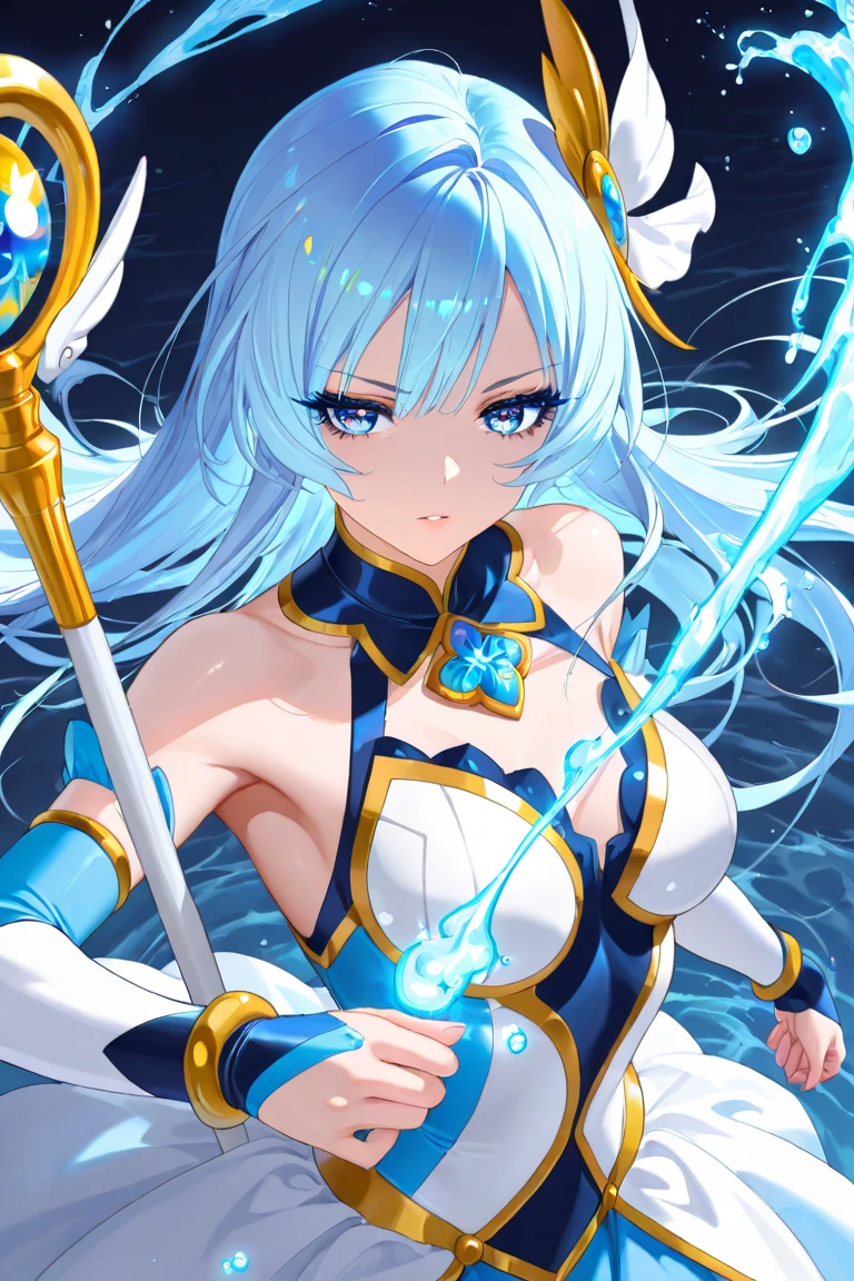 Rimuru tempest, blue long hair, yellow eyes, armpit job