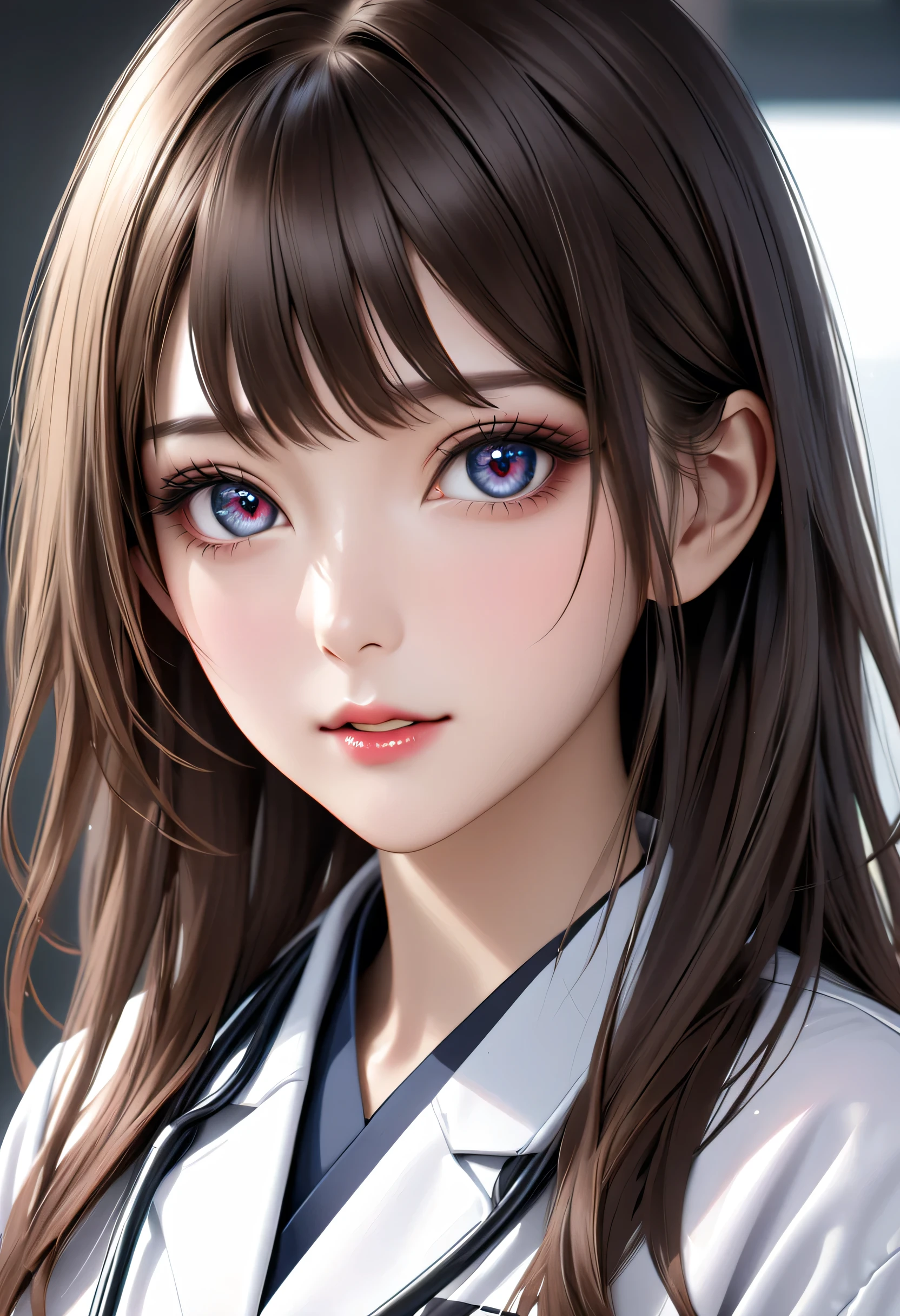high quality, Japanese Intelligence super doctor woman, (shiny skin), (detailed eyes), looking at viewer, Realistic,
