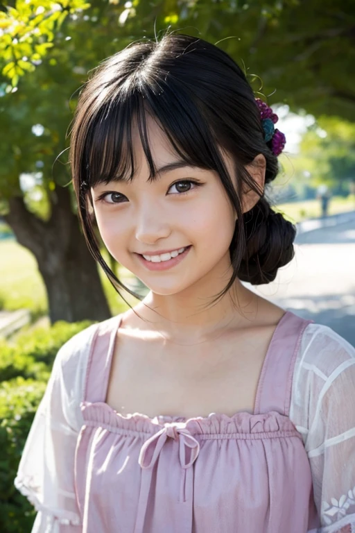 Best-quality, Masterpiece, Ultra-High-Resolution, (Photorealistic:1.4), Raw-Photo, 1girl, the most famous Japanese idol, ((overjoyed to see the first cherry blossoms)), (extremely cute face like the most popular Japanese idol, (extremely beautiful big-black-eyes), extremely beautiful hair), extremely beautiful skins, extremely beautiful long-eyelashes, extremely beautiful lips, detailed cute-face, detailed big-black-eyes, detailed cherry blossoms