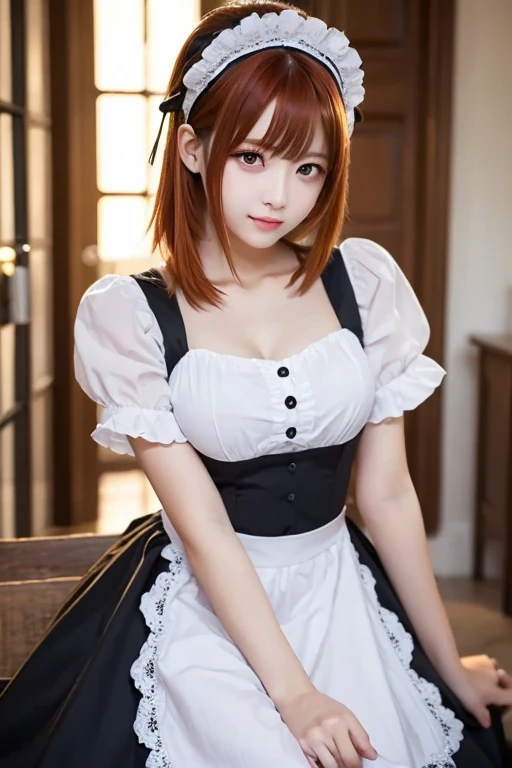 1girl,huge breast, red hair, red eyes,high quality, ultra detailed, masterpiece, realistic, clothes