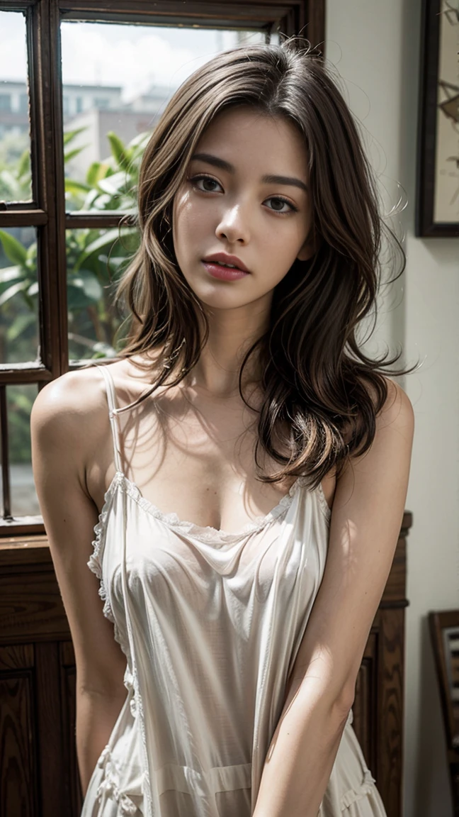 Beautiful mature Spanish woman、White tank top、Black denim pants、Green flight jacket((Slime-ified、Petite))、Photorealistic、picture、masterpiece、Realistic、realism、Photorealism、High Contrast、Photorealisticアートステーショントレンドデジタルアート8k HDHigh resolution説明リアル, detailed, Skin Texture, 超detailedな, リアルなSkin Texture, Armature, highest quality, 超A high resolution, (Photorealistic:1.4),, High resolution, detailed, Raw photo, sharp, Nikon D850 film stock photo by Lee Jefferies 4 Kodak Portra 400 camera F1.6 Lenses、Rich colors、Ultra-realistic and realistic texture、Dramatic lighting、Unreal Engine、Art Station Trends、Cinestill 800,