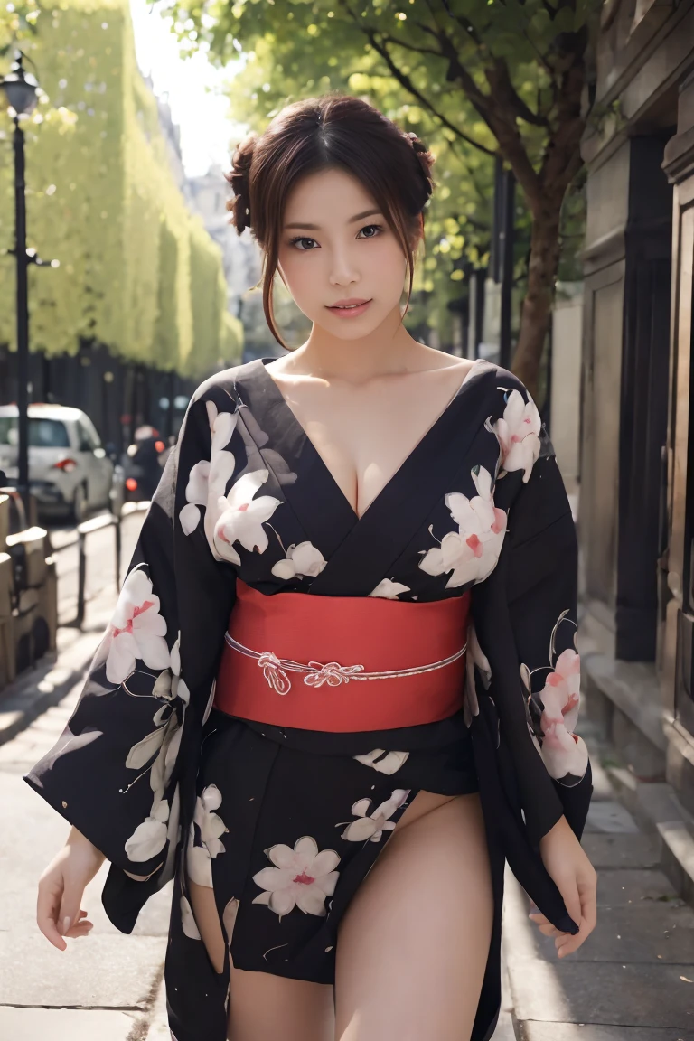 (((masterpiece))), (((highest quality: 1.4))), ((Super Detail: 1.4)) ,ulzzang-6500-v1.1, (Raw photo:1.2), (Photorealistic), (Genuine:1.4), (Full Body Shot:1.3). high school girl, Lesbian, (((Japan Yukata))), No bra, , Spread your legs wide、(((Traditional Japanese Kimono、Long-sleeved kimono)))、Embarrassed look、Collarbone fetish、Fluttering kimono、liquor、Indoor at night、(Interior background at night)、Natural Skin Shader, Volumetric, Warm shades beneath her skin,