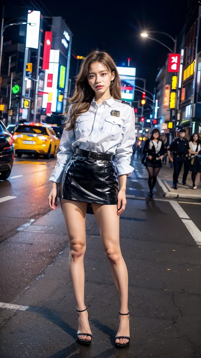 ((Highest quality, 8k, masterpiece:1.3, 1 girl, beautiful girl)), nsfw:0.8,High resolution, cute, dynamism、 Detailed face, Detailed skin, Detailed eyes, Detailed lips, Realistic, RAW Photos, Natural light, Perfect Anatomy, Dynamic pose, Toned Feet, 極端な露出狂のプレイボーイモデルのcute女の子, Large breasts :1.3, (Slender figure :1.0), very loud laugh:1.2, Brown hair,Long Hair、((She puts on her jacket, lifts her miniskirt, and sits with her legs wide open.:1.6))、 (Multi-colored inner hair), (Subway seats、peeing:1.0)、boobout:1.2, (Face shot:1.9), (From below:1.1),