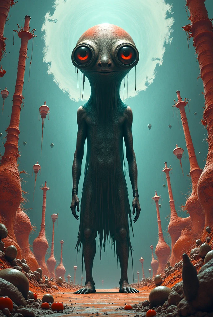 full body length shot,nerd graphite  Alien Entity,native africa slave ,nowadays azctec central city,Cinematic,soft colors, Technicolor,natural skin textures, hyper realism, hyper detailed,Extremely detailed,High contrast,Masterpiece,Realistic,Ultra Detailed, intricate details,realistic humid leather,extremely intricate details,Epic Realistic, cinematic style, irina yermolova,high contrast,hdr,extremely detailed, [deep night landscape],masterpiece, intricate details, eyes extremely detailed, high detailed eyes,8k resolution,retina, Nikon Z9,Korea,orc,Egypt, Pisces, transition between two art styles, Double contact, X-ray, Creative, vivid light, fantasy, Abstract, Surrealism, super detailed, high resolution,insanity national folk wear,skin  almost translucent, gothic elements, further emphasizing its dark air,Mestichino,Light particles,chaos,starfish's leather
