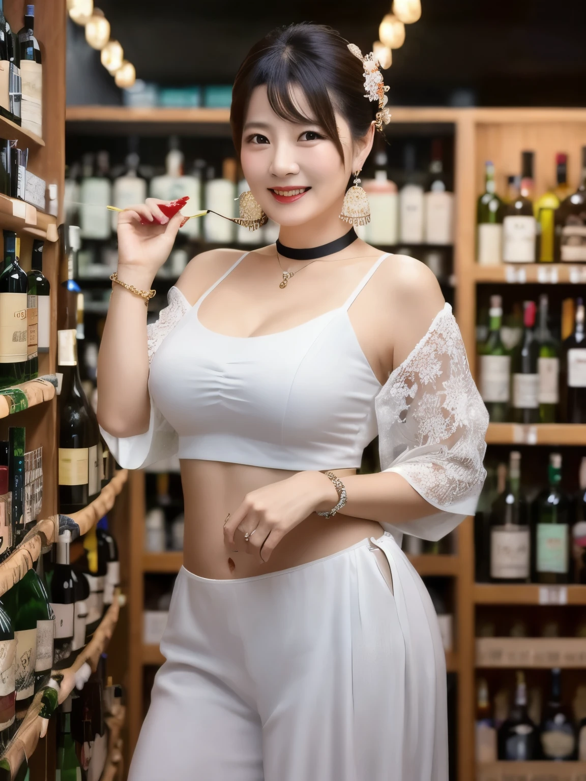 masutepiece,Best Quality,Very detailed 8k wallpaper,POV,Upper body,
1girl in,Front view,Qipao 1,Looking at Viewer,Clothes Cutout,white_Dress,Huge breasts,Night,light_Smile,
Chinese New Year,lantern,Fireworks,Chinese_Style_loft,