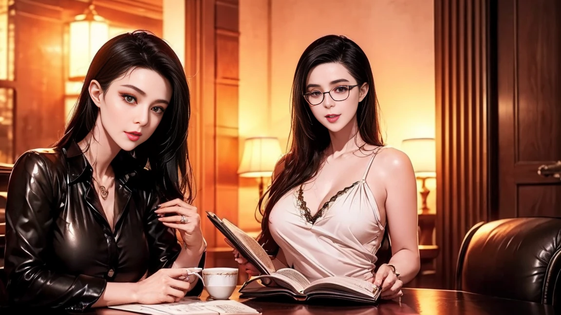 2girl, 2 girl, waist up, concept art, [shu qi:african girl:1], grabbing vagina, masturbating touching her breast naked her vagina no panties, Ruff, Anklet, Makeup, loop lighting, 80mm, official art, unity 8k wallpaper, ultra detailed, aesthetic, masterpiece, best quality, photorealistic
