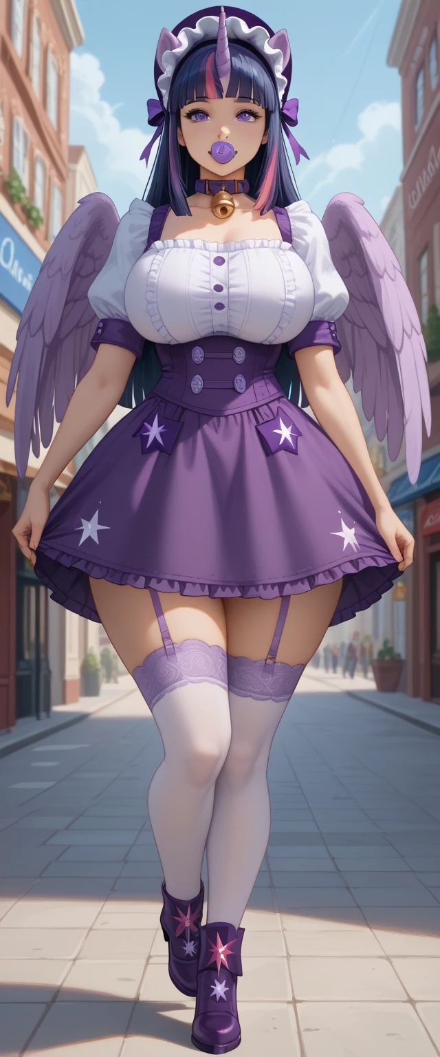 1girl, magical girl, panties,skirtlift,((upskirt)),((pantyshot)),(white panty),((Small panties)),(((black pantyhose))),white race panty, large breasts, thick thighs, blue hair, medium hair, air intakes, green eyes, white shirt, bare shoulders, blue bowtie, black corset, white gloves, elbow gloves, blue skirt, pleated skirt, white thighhighs, energy wings, white wings, humid, sweat, parted lips, blush, from below, looking ahead, motion blur, (fighting, jumping), full body, building, (gleaming skin), extremely detailed night city background,Are crying,Anguished expression、Embarrassed look,8k,Realistic、Anime illustration,CG