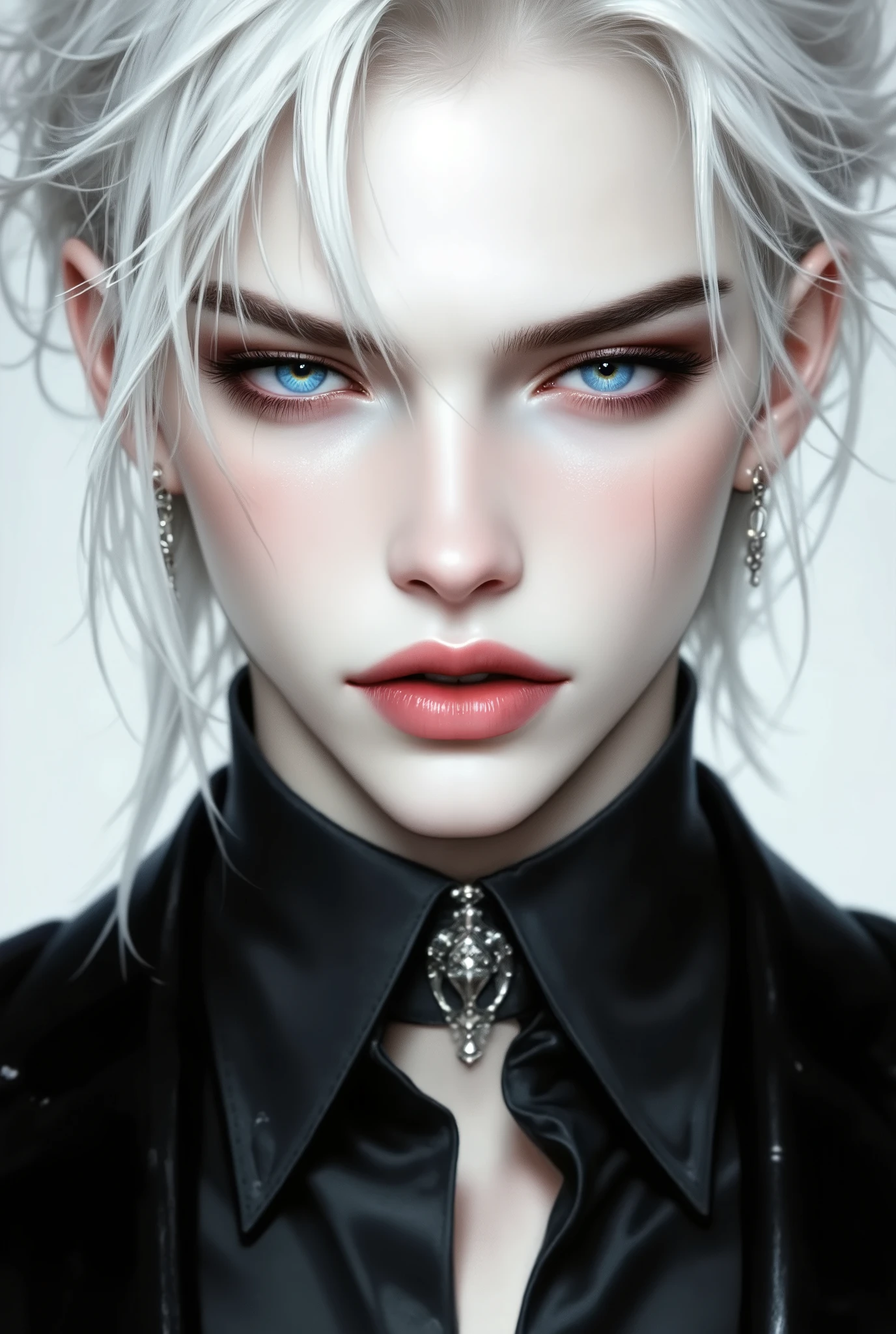 A close up of a woman with a black shirt and a tie - SeaArt AI