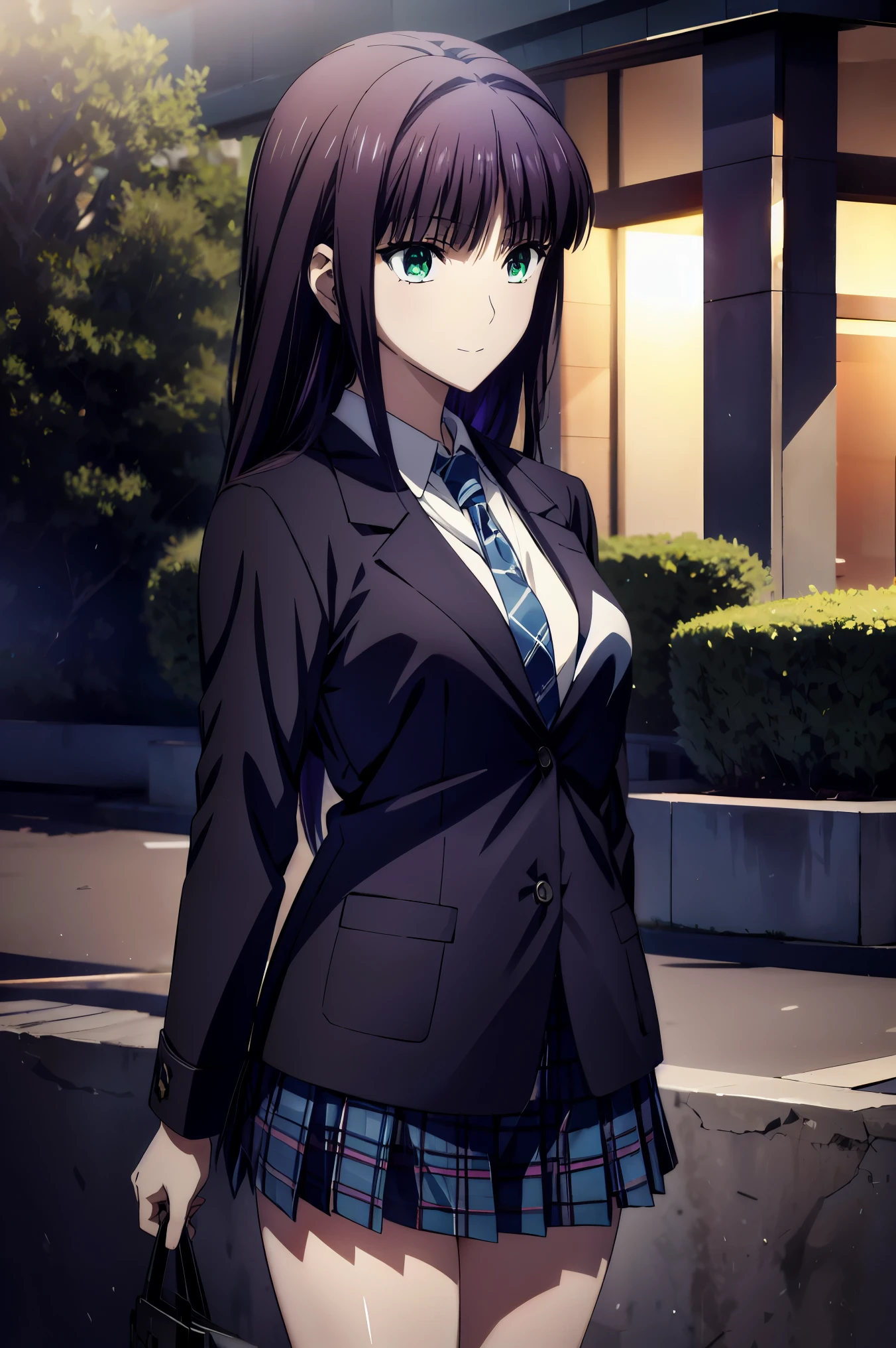 smile face, blazer uniform,赤 purple hair, Green Eyes , eyes like jewels, 超 high resolution, ((( Green Eyes))),赤 purple hair, beautifulアニメ高校の女の子,( Masterpiece:1.2, 最 high quality ), ( exists, photo exists:1.4), beautifulイラスト, ( natural light , Movie Screenplay ), nsfw, watch viewers , COWBOY SHOOTING , Front view of the company :0.6, seat, Japanese, university student の女の子, Perfect Face, beautiful髪, beautiful顔, beautiful and amazing eyes, beautiful鎖骨, beautiful体, beautiful胸, beautiful太もも, beautiful足, beautiful指 , ((( navy jacket ), light blue shirt , details beautiful DEL I'm CATE EYES FULL OF DEC I ON , Black Sox, blue tartan ribbon tie )), ( beautiful風景), evening , Riverside, walk, Smooth animated CG art , 魅惑的な Anime Girl , Let's Make a Girl in a Long Coat , high resolution, very detailedなイラスト, DARK BLUE PLEATED MINISKIRT VIBRATOR , RAW Photo , film grain , are standing , U high resolution and 8K Connection , 長い赤 purple hairと Green Eyesをした Anime Girl , Anime Moe Art Style , 若い Anime Girl の接写, Smooth animated CG art , beautifulアニメの university student の女の子, Anime Moe Art Style , シュールな university student の女の子, Anime Girl , 魅力的な Anime Girl , シュールな university student の女の子, GIRL WITH SHINY CLOTHING , high resolution, CG Details , high quality shadows, beautiful、delicate face、All the details , ディテール beautiful DELICATE EYES FULL OF DECISION,break( high resolution8Kの壁紙 ),(高度に CG Details 8kの壁紙),Makima ( chainsaw man ),Scathach ( destiny / GRAND ORDER REQUIRED ),reika shimohira , high resolution, とても繊細で beautifulCGイラスト,最 high quality , exists Feeling , exists fabric, exists texture,((( debris flies))), (((最 high quality ))),8k,At 32k, Masterpiece, beautiful and charming anime woman , supermarket, very detailed, high resolution,シュールな university student の女の子, Masterpiece, 最 high quality , high quality , Freshness , high quality texture, high quality shadow, high detail, sex , seat, university student , alone,I, alone, alone, ADULT BIB , beautiful長い脚, beautiful胸, beautiful太もも, Tight legs , beautiful leg line , Slender Waist in an Unmanned Bar ,Mature body girl, Big breasts only , beautiful胸,reddish purple hair, purple hair, BLACK CURRANT HAIR , charming Anime Girl , colorful hair, straight hair ,shy smile,幸せそうなsmile, Brilliant appearance ,cute smile,Cool Beauty, beautiful女性, handsome face , beautiful写実性, attractive figure , enchanting face , calm look , beautiful髪,smile, colorful eyes , Green Eyes,Jade Eyes, beautiful目,bright eyes, DELICATE EYES FULL OF DECISION, Jewel Eyes ,Jade Eyes,( Green Eyes:1.5), charming face ,8 heads,:: 174cm,彼女は首に necklace 身に着けています, necklace ,beaded necklace ,Magatama Accessories,smile,