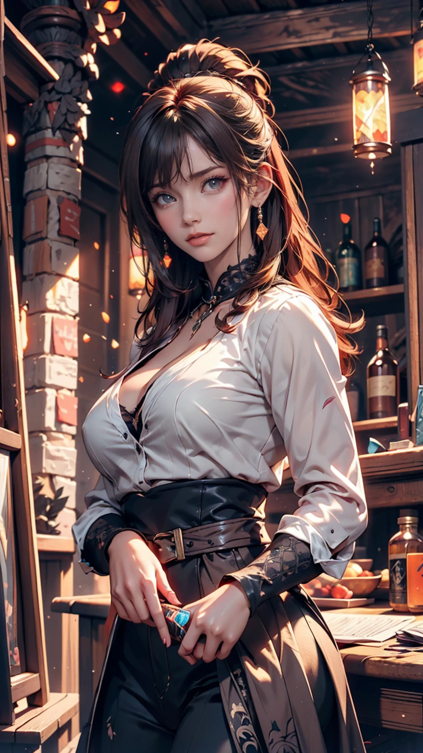 (masterpiece, best quality), Showing breasts:0.5,Female dancers in a medieval fantasy world:1.3、 (at the bar), .々hairstyle, night, Detailed aspects, Loose hair is very attractive:1.0,
((Feel the pain so much that you close your eyes emoticon:1.8,Frowning and wanting to moan:1.0))
collar hanging around neck:1.3 Big Breasts、Buttocks、Wide waist、Wearing a slit skirt to reveal long legs:1.6