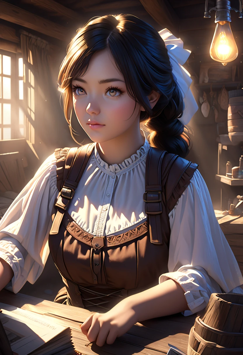 Aria a villager sharing her newfound wisdom with the village.