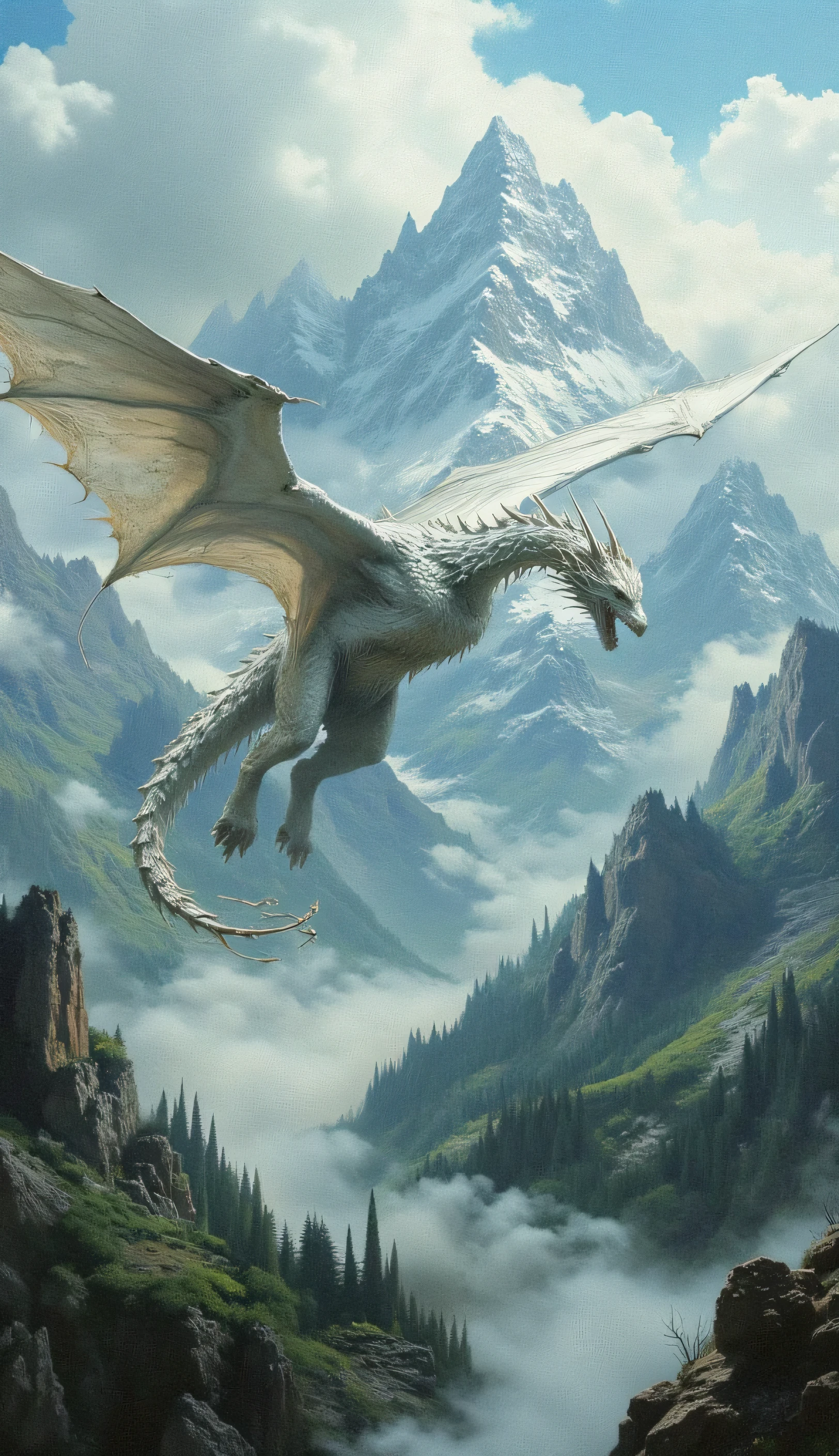 Beautiful white dragon