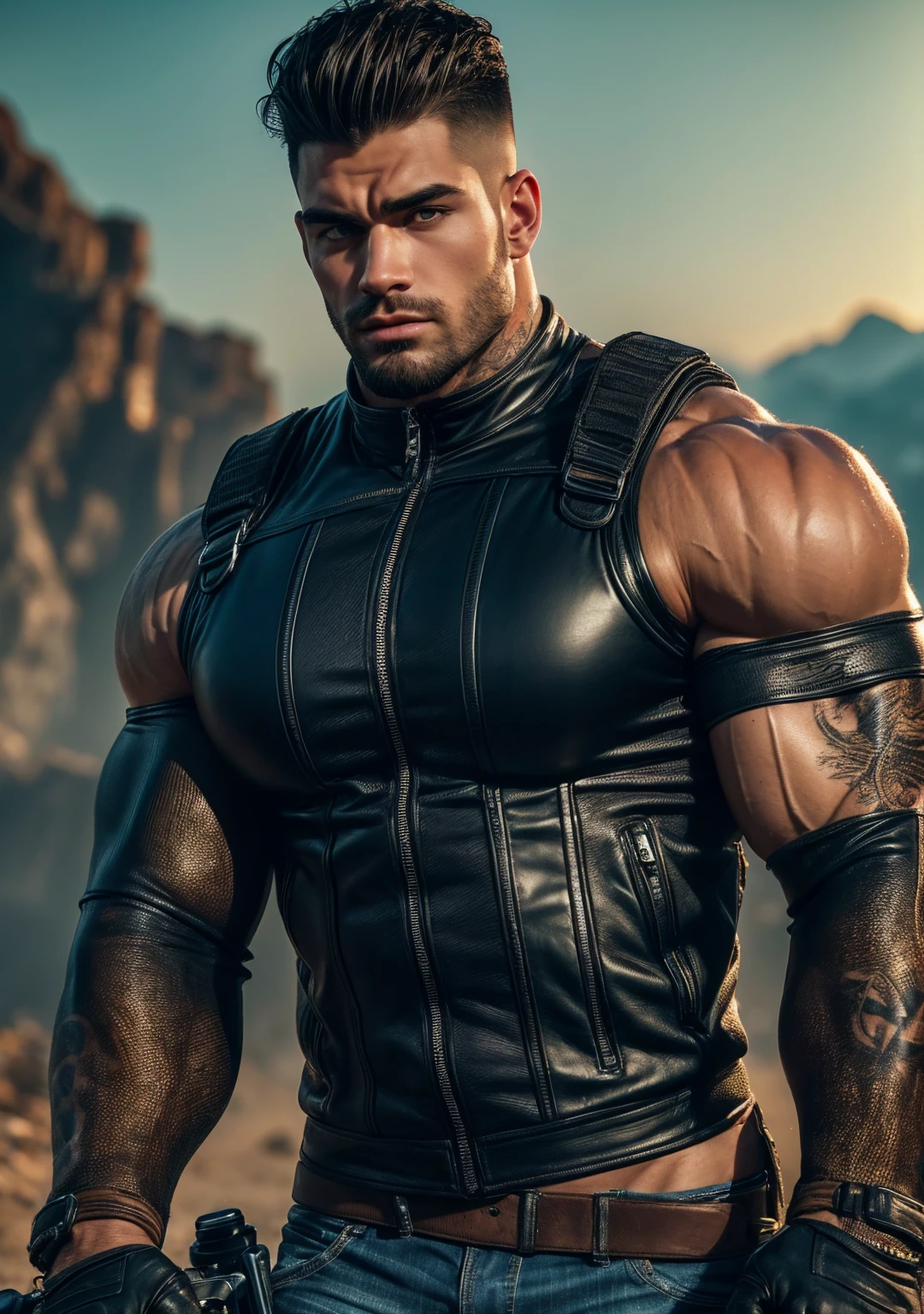 black humanoid made of rock, upper body, barechested, male,  ((masterpiece, best quality)),  cracked skin, white electricity coming through cracks, muscular male, (dragonborn:0.6), white hair, 
outdoors, detailed background