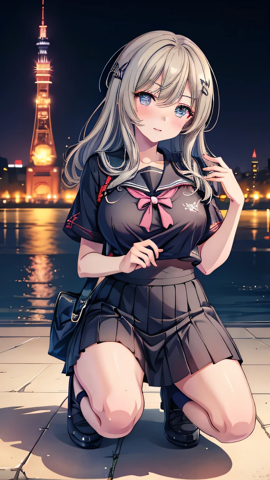 anime girl in a short skirt and a man in a shirt, an anime drawing by Okada Beisanjin, trending on pixiv, serial art, a hyperrealistic schoolgirl, seductive anime girl, the anime girl is crouching, hyperrealistic schoolgirl, realistic schoolgirl, anime visual of a cute girl, smooth anime cg art, beautiful anime high school girl