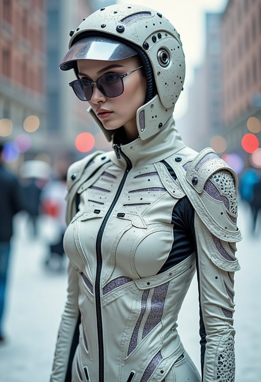 photo of woman wearing a purple dress in ringlight photo booth flowing quantum continuum fabric realistic multidimensional abstractions ral-ducttape shot with a panavision arriflex imax lense, depth of field, cinematic lighting, astronomy low poly count, space reflection on helmet <lora:ral-ducttape-sdxl:1>