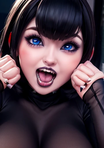(masterpiece:1.3), (8K, Realistic, RAW Photos, Highest quality: 1.4), Absurd, charm, Ultra-high resolution, Ultra-realistic, Very detailed, Golden Ratio, (Realistic), (Best Shadow), Low contrast, (Complex:1.4), Side lighting, 8K, Beautiful Face, (Realistic Face), Beautiful hairstyle, Realistic eyes, Beautiful details, (Realistic Skin), Beautiful Skin, (One Girl), ((Hailee Steinfeld, Kate Bishop)), (Accurate hand and finger depiction), ((Black hair ponytail:1.4)), ((Hollow Eyes)), (Frowning), ((Open your mouth:1.3)), Flushing, (Sweat), NSFW ((fellatio)), (Blowjob Face), deepthroat, ((cum on face:1.2, cum on tongue:1.1)), BREAK ((1 boy, 1penis:1.1), real penis, ((Thick penis:1.0)), (projectile cum:1.3, excessive cum:1.4), ((Bust Shot))
