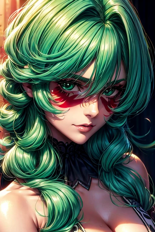 anime girl with green hair and red eyes in a dark room, artwork in the style of guweiz, guweiz, anime style 4 k, digital cyberpunk anime art, guweiz masterpiece, guweiz on artstation pixiv, guweiz on pixiv artstation, anime art wallpaper 8 k, anime art wallpaper 4 k