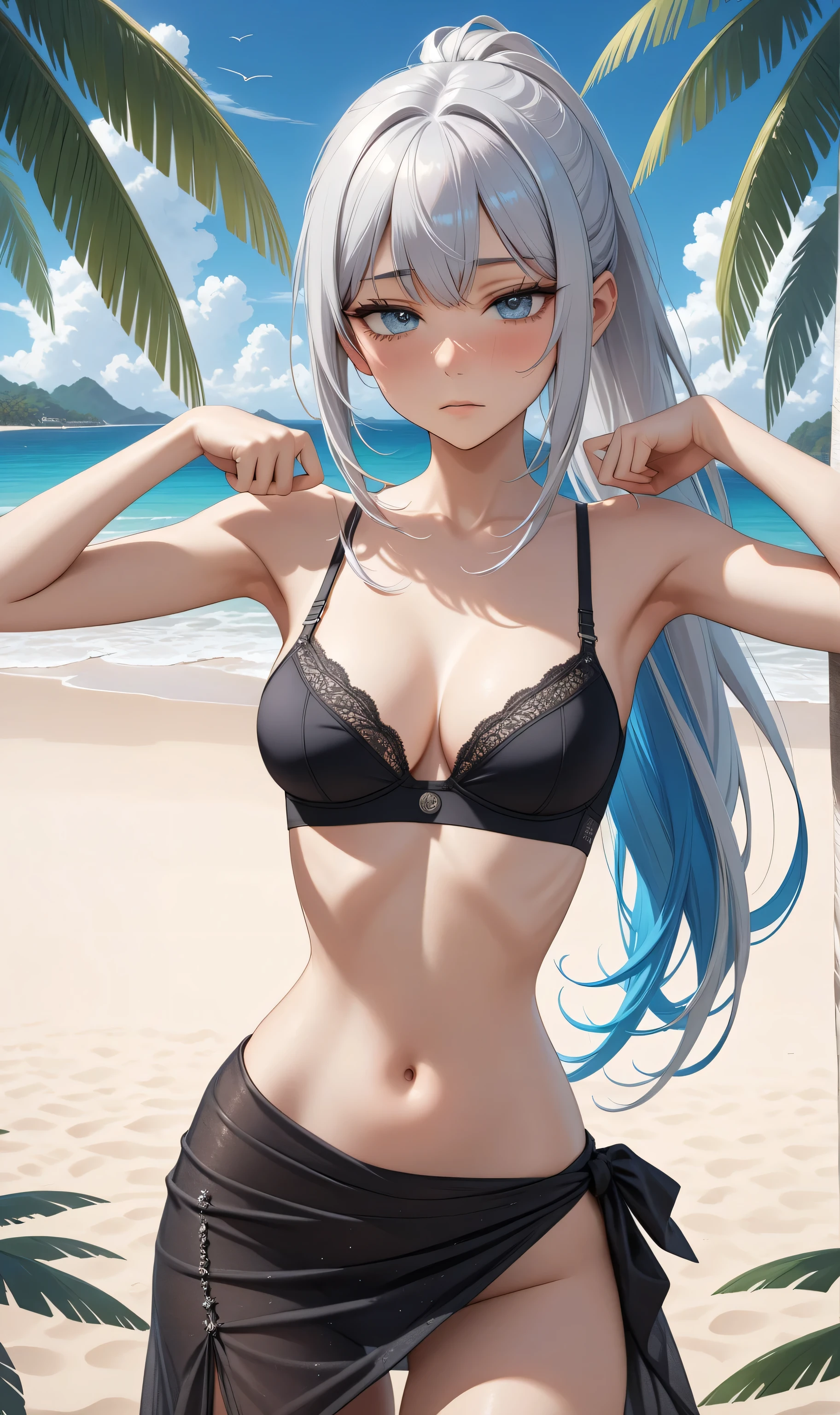 masutepiece、hight resolution、1a person々Cute Girl、adult lady、bewitching、Leopard print bikini、large full breasts、cowboy shot、