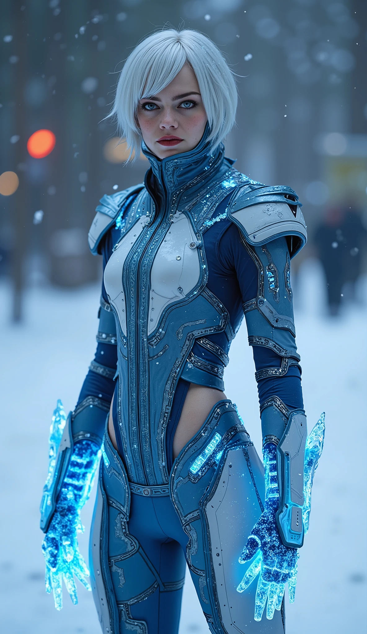 (extremely detailed 8k wallpaper), a medium shot photo of white cyberpunk crystal-woman suit made of crystal from marvel, Halloween theme, Halloween decorations, intricate, high detail, dramatic