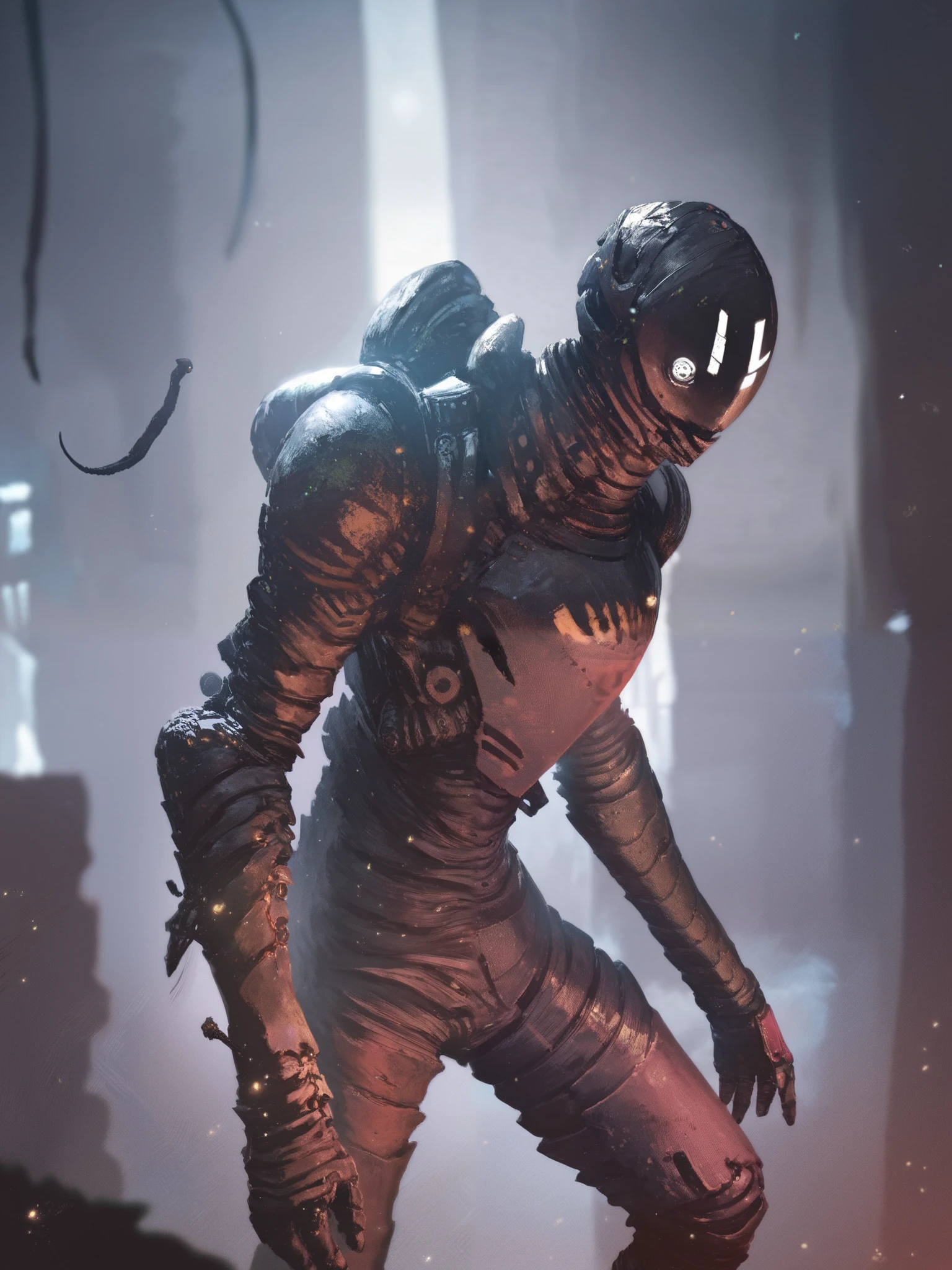 Blame style,Cocoon in metamorphosis,manga, ( high quality, 4k, ultra-detailed , Realistic, bright colors , bokeh), Heavens, be abominable, deep darkness , highly detailed, play of light and shadow , Particles