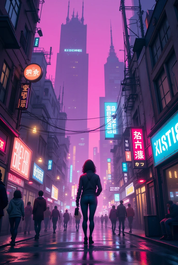 DemiHawks, Urban sprawl, woman, urban dance clothing, Dramatic lighting, High Contrast, silhouette, Poster-worthy, Street fashion, graffiti, Neon Light, Shadow, Dystopia, cyber punk, Futuristic, sf, Tron, Blade Runner, Elysium, Westworld, Black Neon, dance, fluid, dynamic, energy, Movement, shape, Performance.