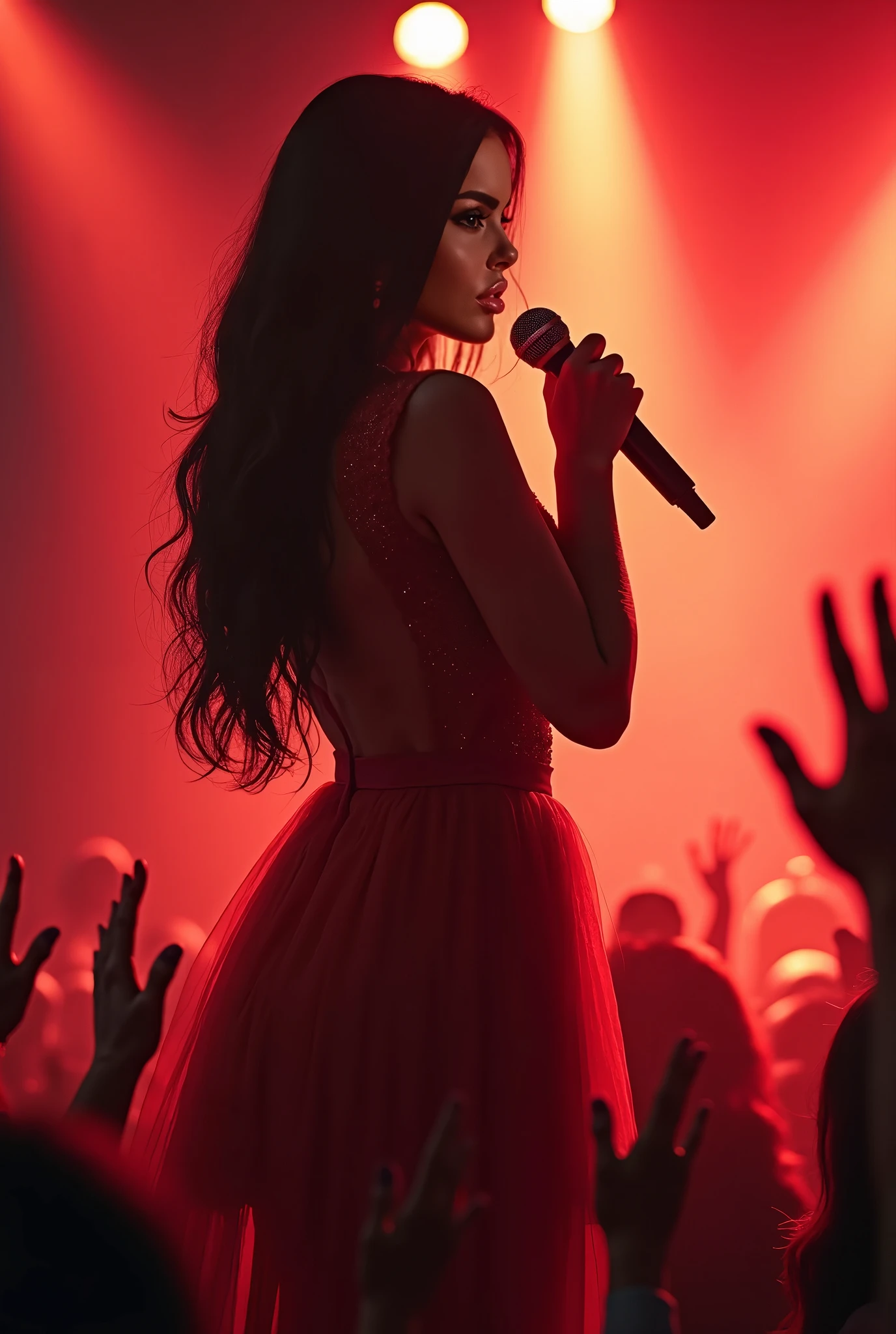 Femme brune concert