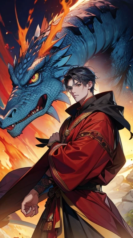 The super cool chinese dragon in anime style