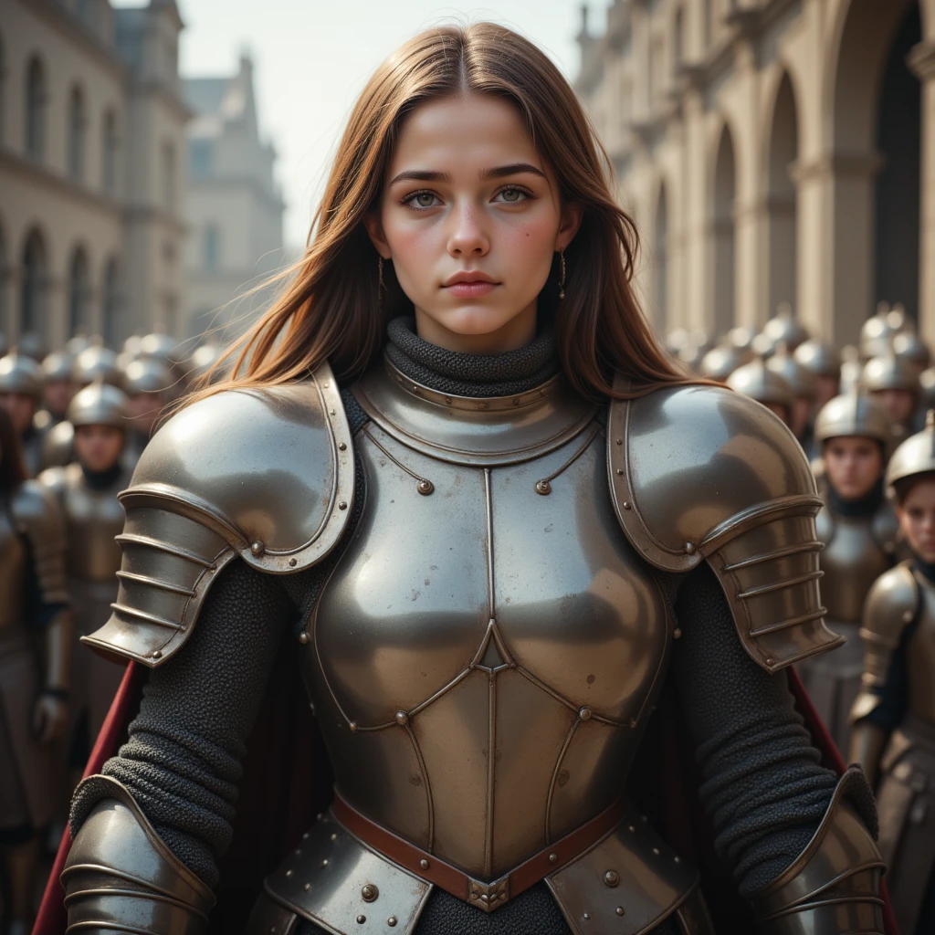 best quality,4k,8k,highres,masterpiece:1.2,ultra-detailed,realistic:1.37,portrait,medieval fantasy,romantic,moody lighting,mystical atmosphere,Casca,helmet,chainmail armor,sword,warrior