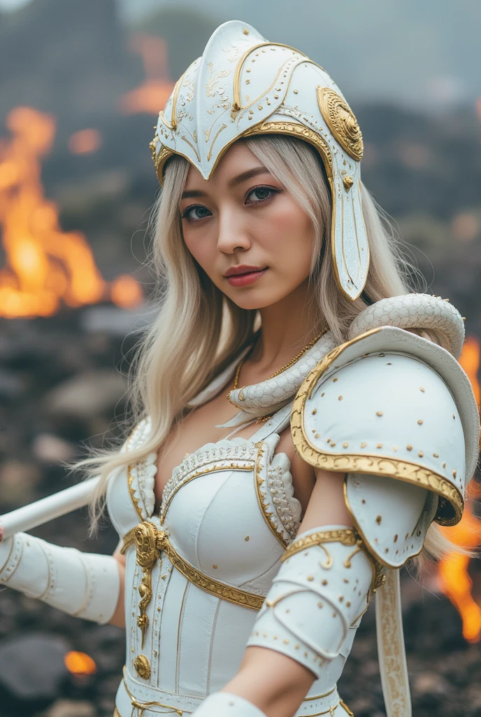 Professional , masterpiece、top-quality、photos realistic , depth of fields 、(White Jewel Body:1.9),(Matte White、(cleavage of the breast)、Jewel Gold Weapon、Particles of light、(White Jewel White Body:1.4),Gorgeous gold weapons ,(( Dragon dense and gorgeous dragon sword)) , (demonic wings) ,warhammer 40k 、((White hair))、(Castle background)、(demonic wings)、((Gangle's forest background))、Beautiful Caucasian beauty、1a person、dynamic ungle,(((Two devil's horns on the head)))、Smaller head、Idle Smile、Thin and beautiful female hands、cleavage of the breast、Mystical expression、Light Effects、intense fighting、Wind-effect、magic circles、With the legendary magic wand、Dragon's tail、