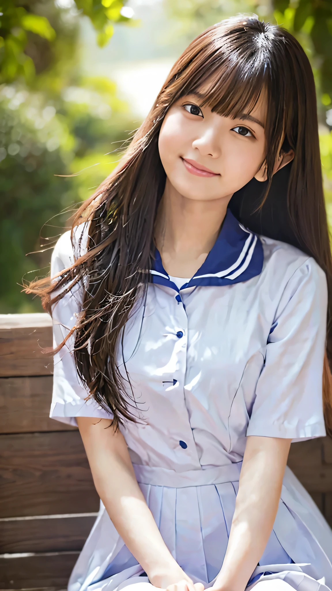 top quality、4K、8k、 HD、 Masterpiece:1.2、 very detailed、 Genuine:1.37、
portrait 、Gentle colors、Gentle Light、 beautiful girl、
wears long flowing hair、 gentle face、Thoughtful eyes 、
white skin、 happy expression 、 soft pastel color、 great atmosphere 、
shirt、Subtle brushwork、Dreamy composition、 staring into the distance 、 ROMANTIC ATMOSPHERE 、
achromatic 、 Soft Shadows 、 show their full body、
plump breasts、I'm wearing a 、 high school uniform、