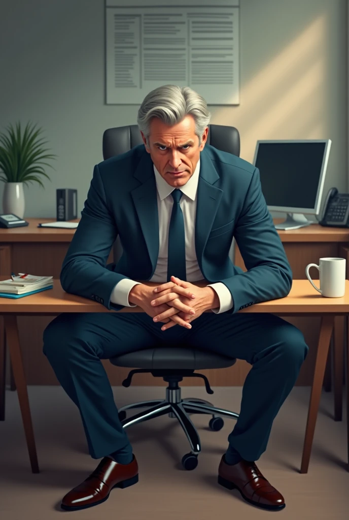 65 yeas old，Graves，uncle，Tong，Bulge，Sitting in the office，Black short stockings，Suspenders，lbeard，fortitude，k hd，artwork of a，an look of enjoyment，is shy，opening legs，Wear suit pants，The crotch has columnar protrusions，God perspective，Take off your pants，White slime on pants，Top view , expression of ecstasy/orgasmc(Milky white translucent mucus on leather shoes)