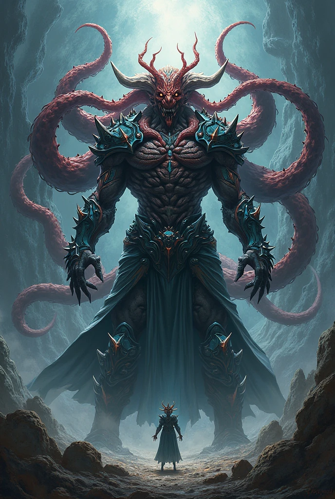 "Tipo de imagem: arte conceitual.
Assunto: Um Mago de Cthulhu. This entity wields the cosmic and eldritch powers of the Cthulhu mythos. Seu corpo, a twisted mix of humanoid and monstrous features, is intricately adorned with arcane symbols and ritualistic garb. in the hand, he carries a staff covered with a design symbolizing Cthulhu, irradiando um poder sinistro. The backdrop is a dramatic maelstrom of dark cosmic energy, accentuated by various supernatural, Horrores lovecraftianos pairando nas sombras. The entire image is bathed in an ominous, unsettling light that further enhances the sense of foreboding.
estilo de arte: hiper-detalhado, Horror lovecraftiano." Make this image a profile photo for my live channel.