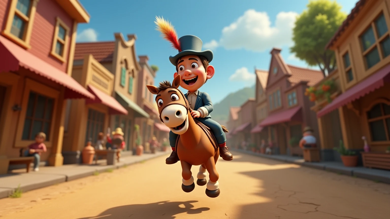 3d animated Yankee Doodle Yankee Doodle went to town,
Riding on a pony,
Stuck a feather in his cap,
And called it macaroni!