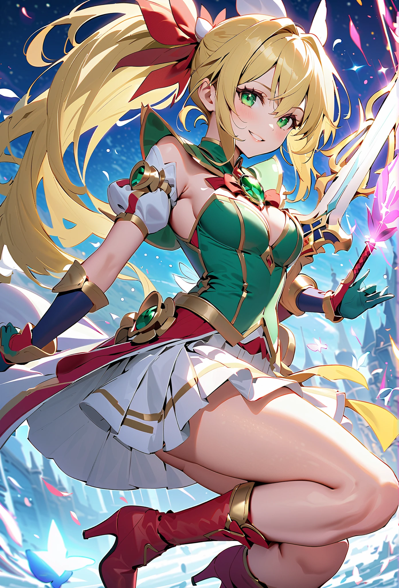 Marvel version of the Hulk becomes a real girl，super beautifulgirl，Smart and stunning golden-green pupils，Very clear，((In hand：1.3))，（Makrufalo:1.8）full body portrait，fighting stance，The eyes are fierce，Have detailed faces，Slightly vicissitudes，Award-winning照片，Bokeh，Surrealism，light，shadow，high detail，high quality，Award-winning，