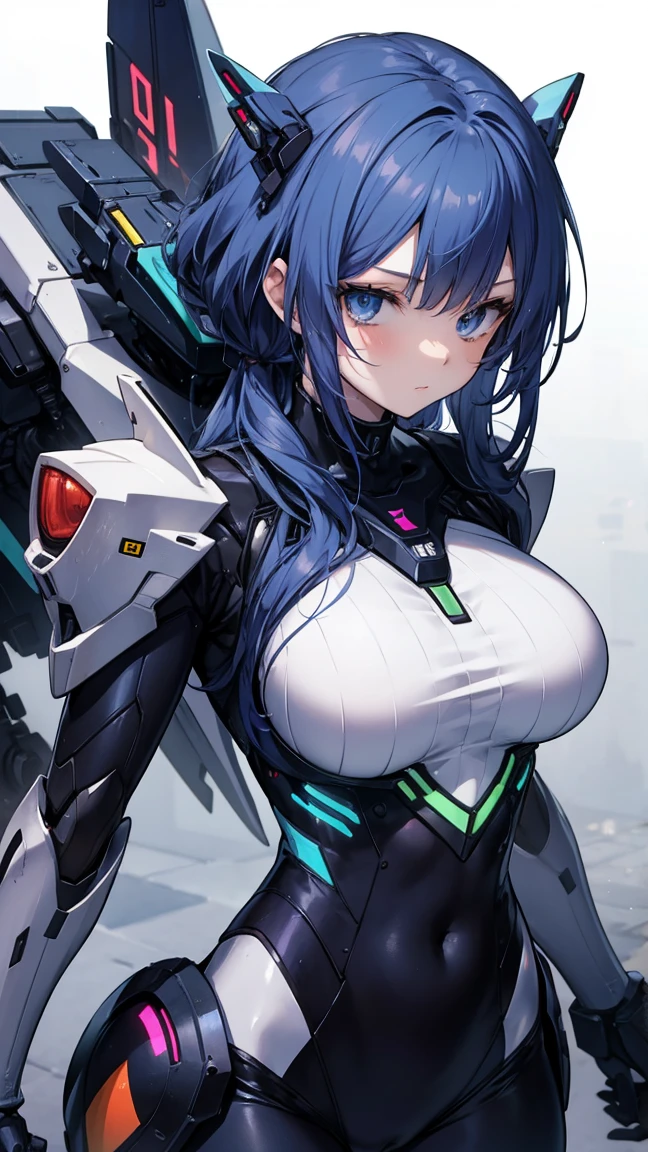 ((masterpiece)), ((best quality)), (ultra-detailed), ((kawaii)), cute, (lovely), ((sexy)), ((extremely detailed)), 4K, (8K), best quality, (beautiful), (anime style:1.2), flat color, painting, BREAK, dynamic pose ((nsfw)), BREAK, upper body, gradation, Beautiful girl with pale blue hair,with hair dishevelled, short pale blue hair,White pupils,The legs are very thin,The legs are long, red eyelashes, MASTERPIECE, BREAK, 1girl ((20 years old)), cyberpunk, plugsuit, mecha suit, Character Design Sheet ((full bodyesbian, Full of details, Multiple poses and expressions, Highly detailed, Depth, Many parts)), BREAK, large breasts, Arms, short hair, (pale blue hair, Deep red Eyes:1.2), Sparkling eyes, (Perfect eyes:1.2), (Perfect iris:1.2), BREAK, (cool), BREAK, shiny-glistening, ultra shiny body, gleaming, Cute face, kawaii, Large breasts, delicate hair, disheveled hair, BREAK, gray background , ((low camera angle, ground view)) Tall and tall,Thin, 8k, ultrarealistik, oficial art,