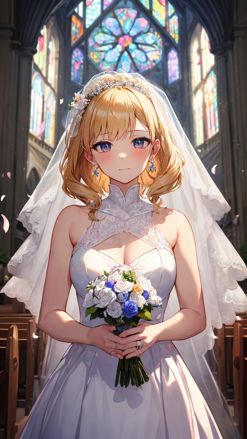 (masterpiece:1.3),((High resolution)),((high quality)),((Super detailed))、1 girl、perfect balance、perfect face、detailed face、cute face、beautiful詳細な目、Expressive eyes、cute eyes、shiny eyes、perfect body、beautiful体、perfect body、beautiful体、(((Wedding dress)))、off shoulder、marriage、church、marriage式、bride、smile、、(big breasts)、(head shot)、embarrassing、blush、beautiful女の子、cute face、beautiful顔、cute face、beautiful、best quality、good anatomy、ornamentahiru Shiina、smile、closed mouth、blush、sitting、From above、(NSFW:1.3), ((Super detailedな背景)), Mistress Pose, ((8k wallpaper)) , smile, looking at the viewer, moody lighting, face-to-face audience