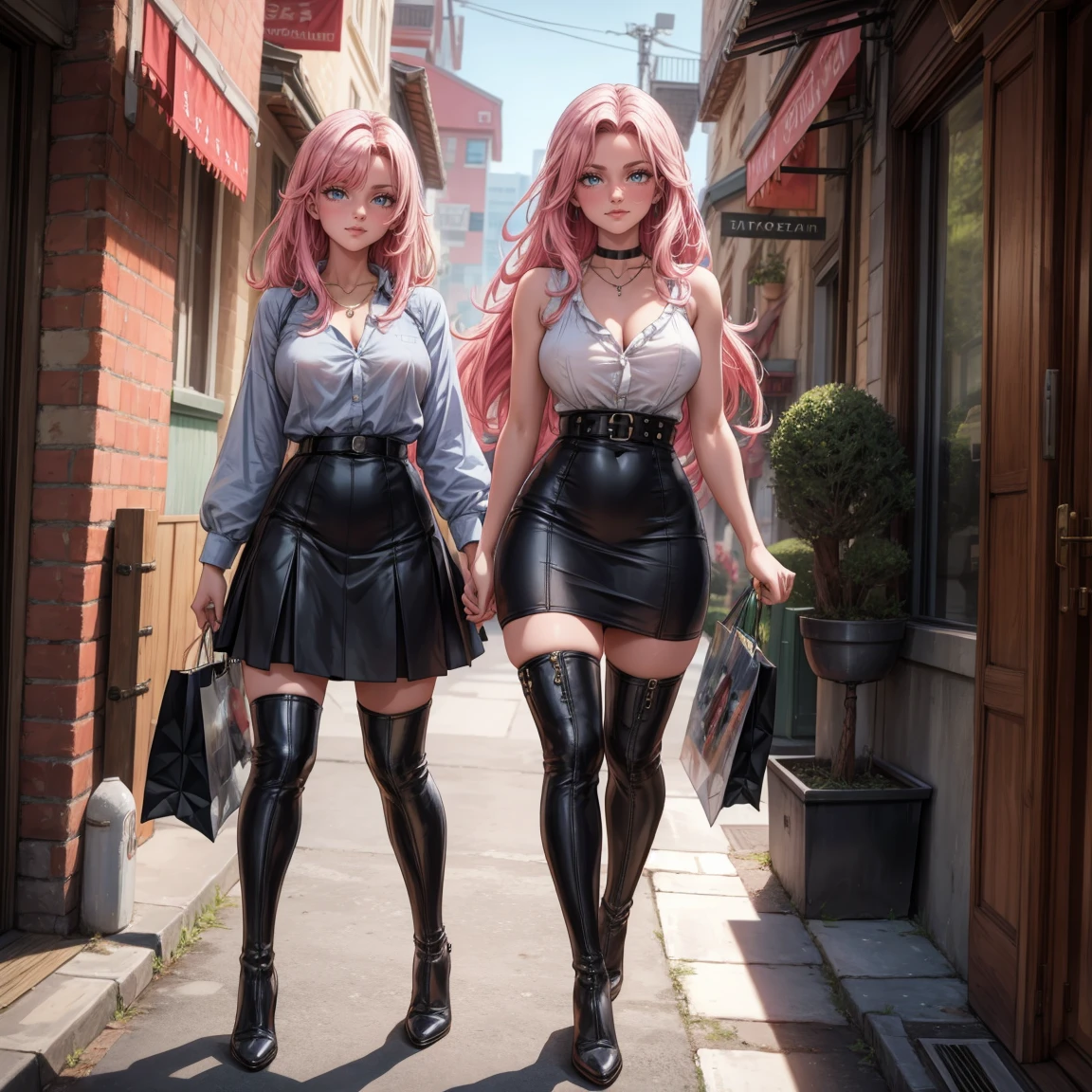 masterpiece, best quality, one girl, blue eyes, wearing sexy open school clothes, big breasts , long pink hairs, sexy pose