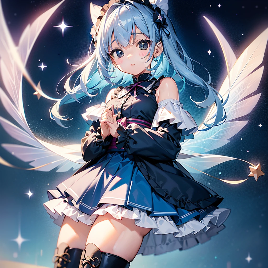 (highest quality)、((Super detailed))、(super delicate)、Erotic cute love angel、 girl、silver hair、beautiful breasts、beautiful thighs、Gorgeous、fantastic light