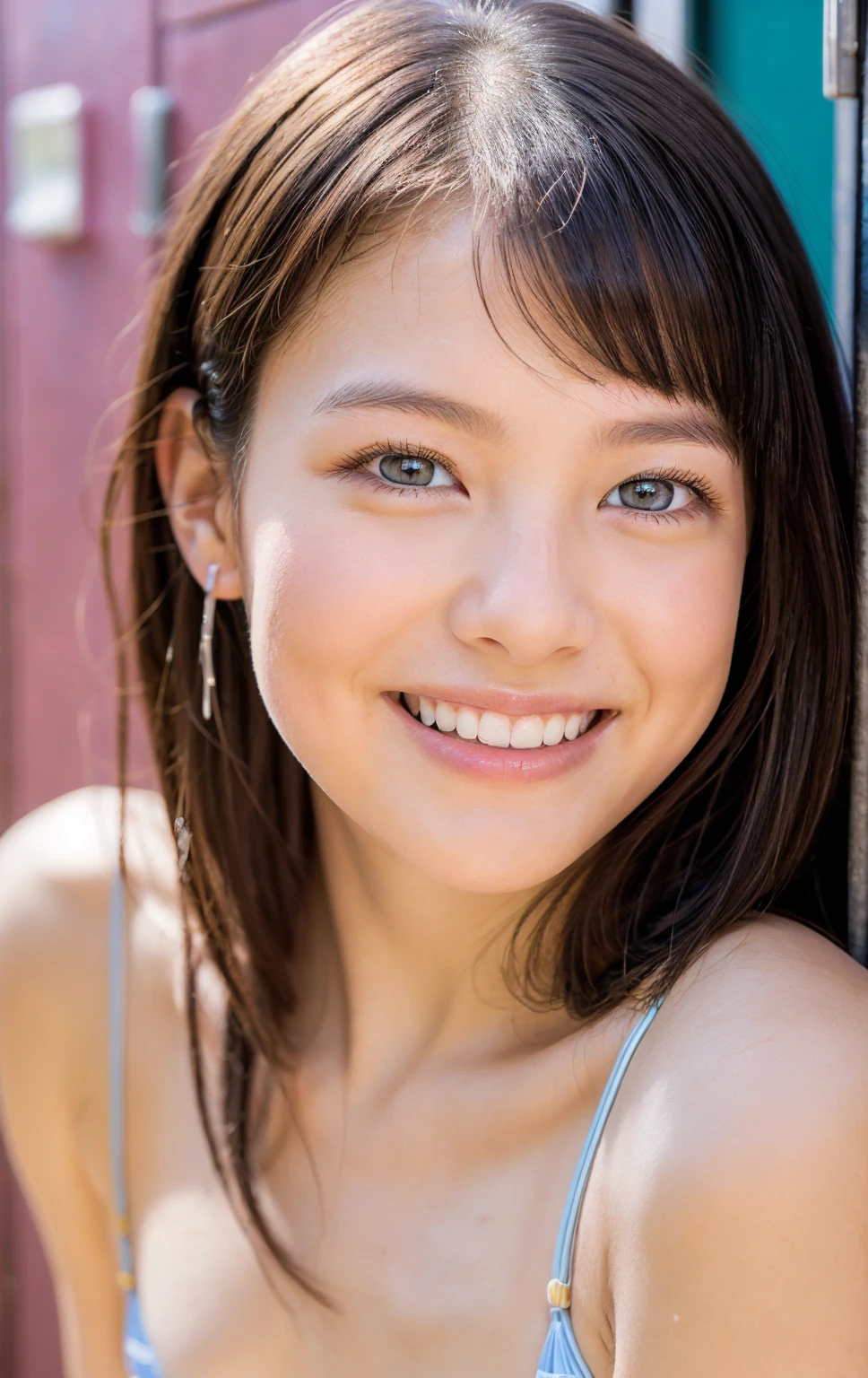 (High reality photograph, high resolusion, detailed face, detailed eyes) Skinny Japanese lady, 40 years old, cute face, solo:1, skinny figure, various hair, various dress, various background, alone in a photo