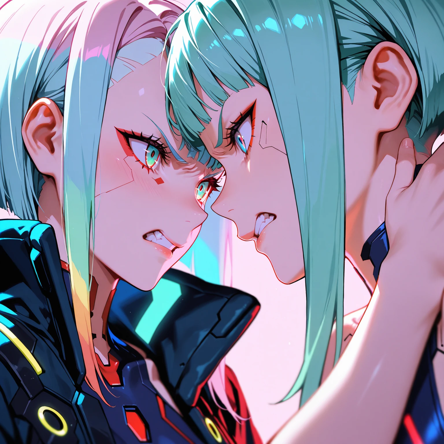 (masterpiece, Best quality), 1 girl, portrait very detailed face,, very sexy, crazy look, smile, hair in ponytails (blue and red hair ponytail),, full length (full body 1.1.), очень feminine, fighting stance, battle, fire, explosions, burning city, beautiful waist, gloomy composition, flame, fire, Flash, very beautiful, feminine, very sexy, tight leather pants, emphasis on the eyes, emphasis on the face, Beautiful face, (masterpiece, Best quality), Side lighting, beautiful detailed eyes, crazy face), (Best quality), (masterpiece), magic photography, Spectacular lighting, photorealism, ultra detailed, intimate portrait composition, 1. 4,8 K UHD, aesthetic, Cd., a high resolution, 8 K, Better lighting, Best shade, Ultra-HD, a high resolution, Sharp Focus, complex background, cinematic lighting, ((Landscape view)), 4K block, (Better lighting), ((cinematic lighting)),