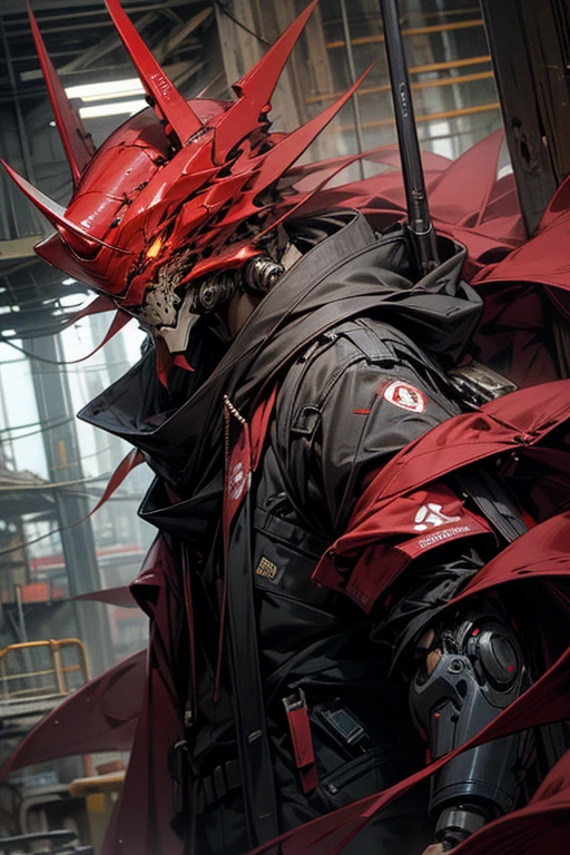 pov,1boy,dynamic angle, combat posture,orange hairs, dark clothes,(half masks),tattered cloak,Black swords,perfect male figure,dark red fire,dark red magic aura,dramatic shadow,ray tracing,strong rim light,depth of field,Dynamic line