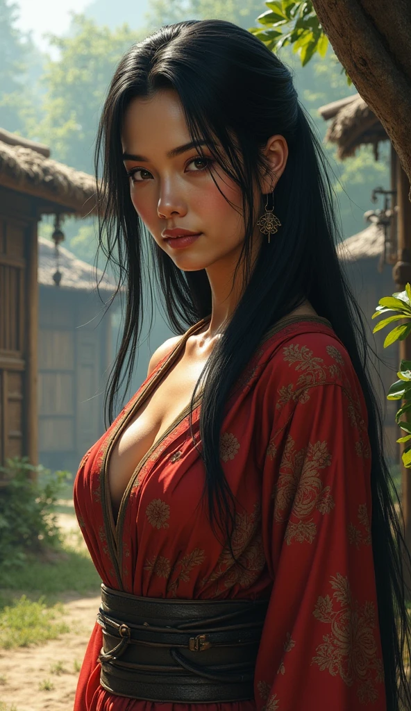 Tanjiro's Haori Hood Umbrella,detailed portrait,exquisite facial features,intense expression,determined posture,intricate detailed haori design,traditional Japanese umbrella,lush forest background,warm lighting,cinematic atmosphere,vibrant colors,digital painting,masterpiece,8K,hyper-detailed,photorealistic,HDR,studio lighting,physically-based rendering,vivid colors,dramatic lighting