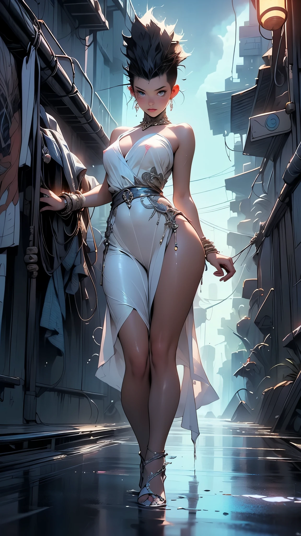 giantess art, Intersex succubus in a transparent raincoat, in city street, In the city,in a city street,A group of Japanese intersex people are in motion,a wet body,sport,spread their legs,Focus on pace,Bulging of male organs,The action of undressing,no underwares,with no underpants,(Override the offending section,No violations:1.9999),(Casual hairstyle, No leakage of big breasts:1.2),(No clothing:1.8888),(NSFW:1.3),Striking navel,light in face, Radiant brown skin,Naturally perfect hands,Feminine and sexy pose,Moist body,Wear crystal shoes, looking at viewert, see - through, see through, Slave chains,Slave collars,The slave had a dog tag on his collar,Tattoo of a pink peach heart on the belly,Tattoo all,Tattoos on the chest,heartthrob、heavy makeups,author:Antonio J. Manzanedo, author:Lee Jeffries Nikon, D850 Series, film stock photograph, Port Kodak 400 camera,F1.6 Photos, rich colours ,hyper realistic texture, Bright light, Unreal Engine trends, art stations,Live action stills 800, fisheyelens, Photos of the most beautiful works of art in the world,Best Rated on pixiv,Full body like,soft sun light,Best quality details,realisticlying,8K UHD,ultra - detailed,High-quality texture,complexdetails,Detailed textures,finedetail,high detal,extremaly detailed cg,High quality shadows,Detailed Beautiful and delicate face,Detailed Beautiful and delicate eyes,depth of fields,Ray traching,