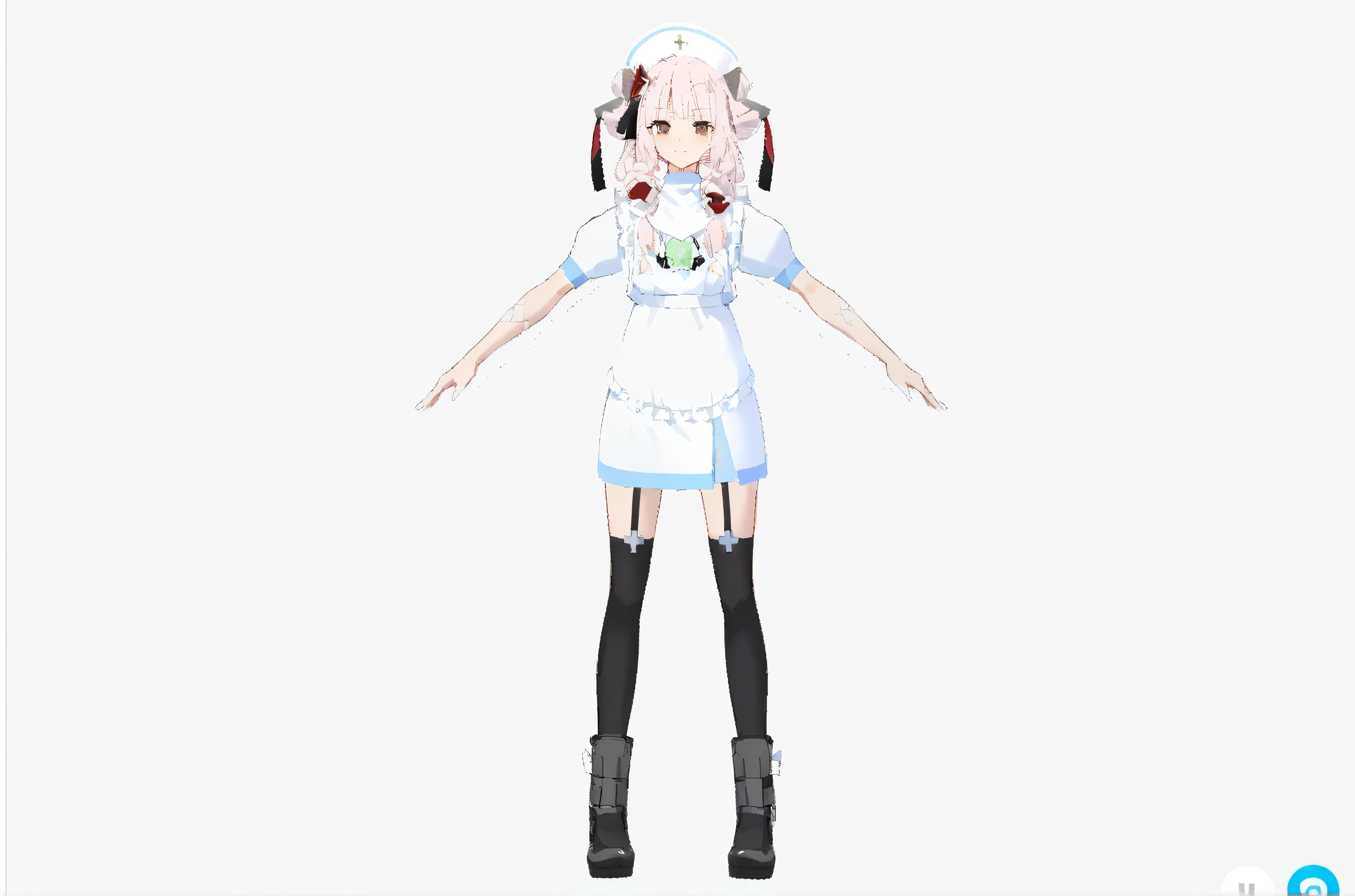 (((Chibi 3D))),Very cute and beautiful chibi anime white-color nurse costume style, Holding a syringe in your hand,Hospital, Examination room miniature background, Full body, Dancing, Highly detailed face and eyes, Clearly outlined, Solo,Chibi 3D.Don't get on the stand
