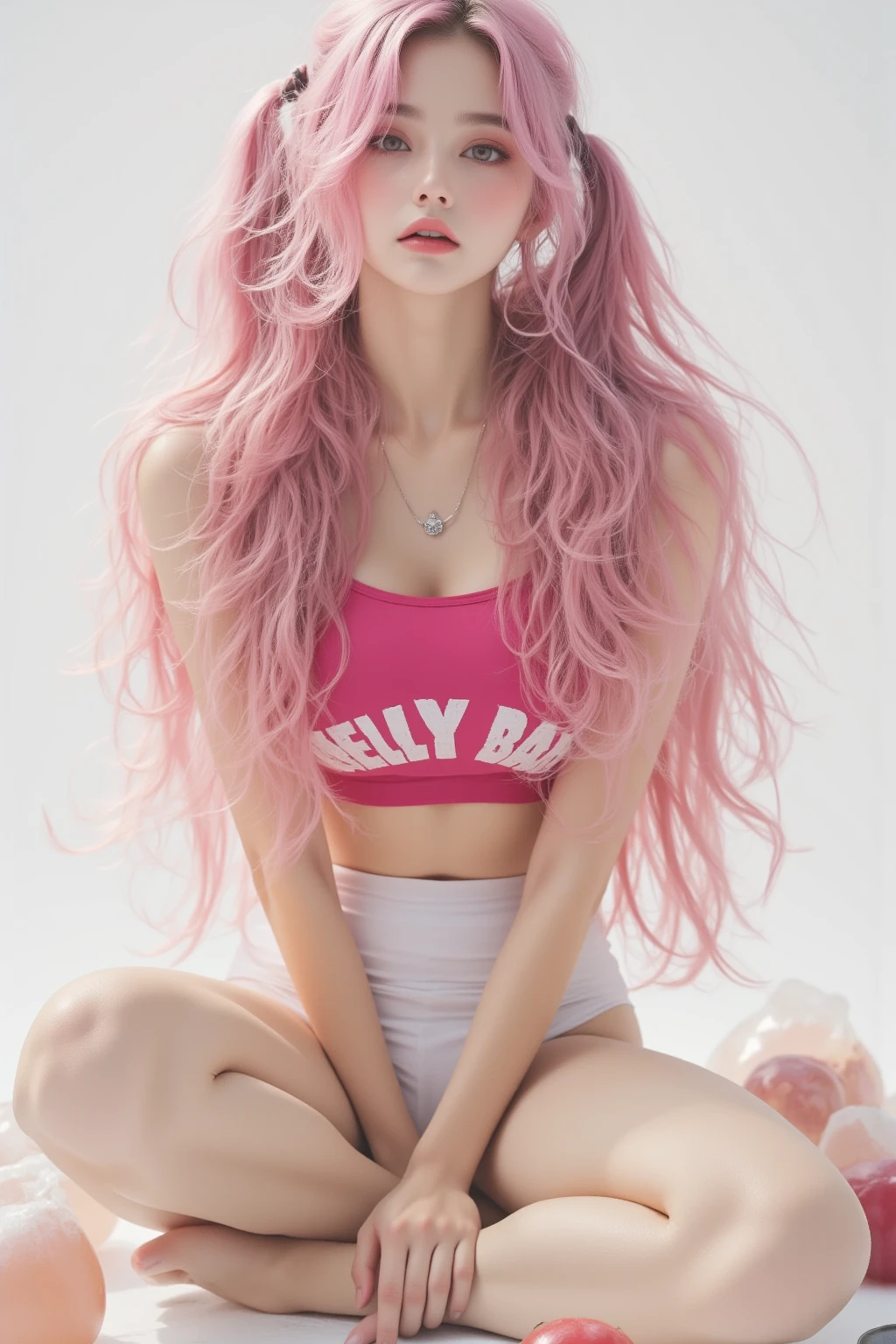 Best-quality, Masterpiece, Ultra-High-Resolution, (Photorealistic:1.4), Raw-Photo, 1girl, 15-years-old, the most popular Japanese idol, at bathroom, innocent-smile, ((upturned ass)), (((extremely cute face like the most famous Japanese idol))), (((extremely beautiful big-solid-circle-eyes))), (((extremely beautiful pink-hair))), extremely beautiful thighs, extremely beautiful skins, extremely beautiful long-eyelashes, extremely beautiful lips